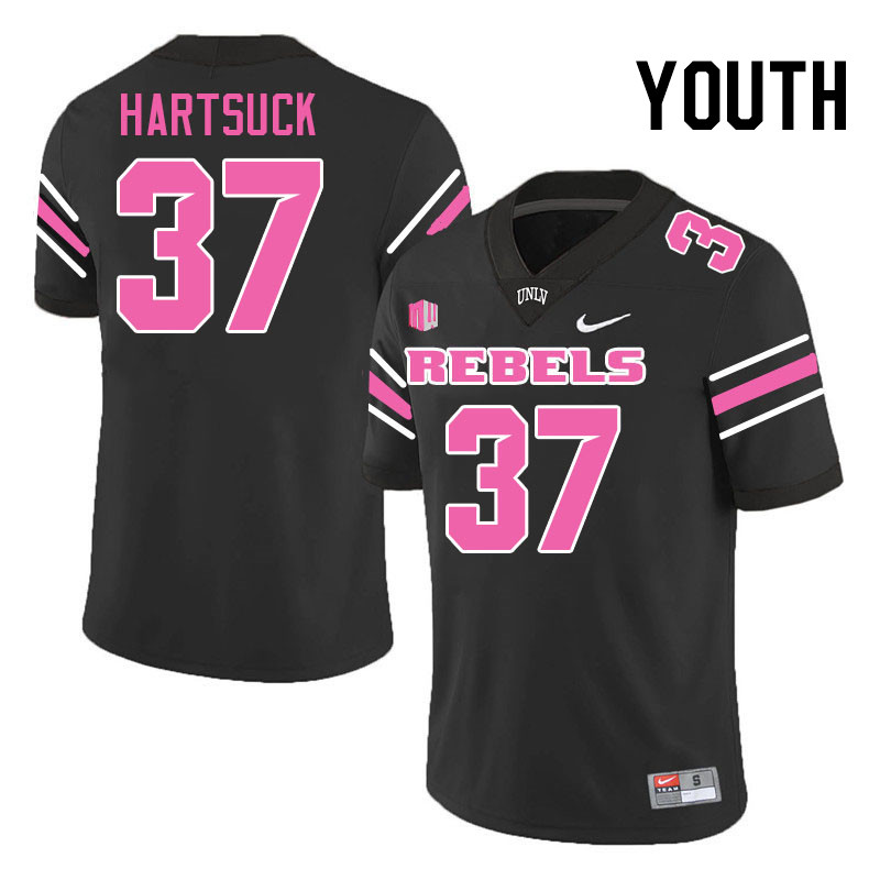 Youth #37 Devin Hartsuck UNLV Rebels College Football Jerseys Stitched-Black